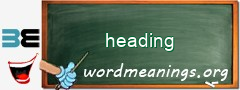 WordMeaning blackboard for heading